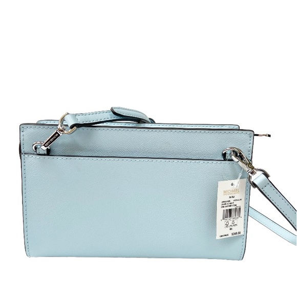 MICHAEL MICHAEL KORS Sheila Small Faux Leather Crossbody Bag in Vista Blue New - Picture 3 of 9